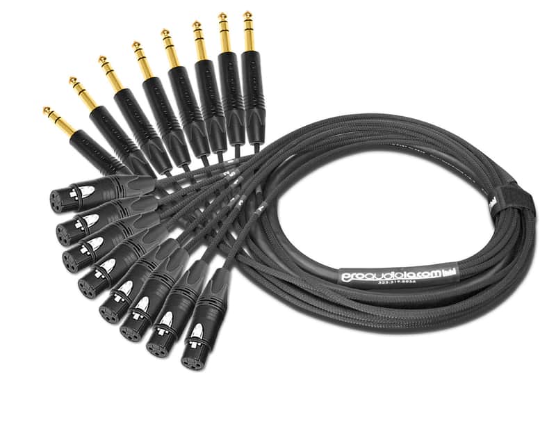 Premium Mogami 2932 8 Channel Snake | Neutrik Gold XLR-F to 1/4" TRS | Black | 90 Feet image 1