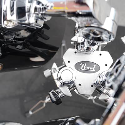 Pearl Concert Series Midnight Black Wrap 10" & 12" Tom Set With Stand Model #PTE-1012 image 17