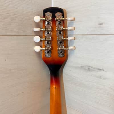 Unknown Vintage-Style A-Style 8-String Mandolin Sunburst w/ Hardshell Case image 6