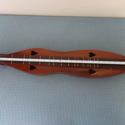 Vintage 1970s The Dulcimer Factory DF STAMP Birch Mahogany 4-String Heart Motif Mountain Dulcimer Walnut Heart Sound Hole K image 16