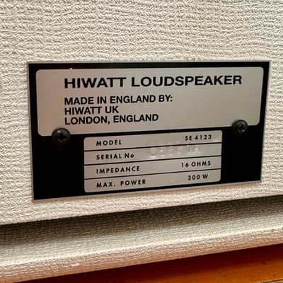 Hiwatt SE-4123 Guitar speaker Cabinet - White 412 Fane blue Alnico 75 watt axa 300 watt 16 ohm image 3