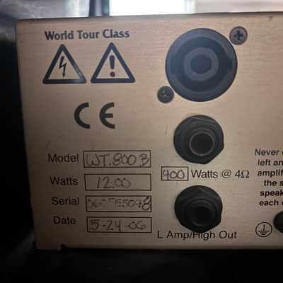 Eden WT-800B World Tour Head (2006) & Schroeder bass cab 4x10 and monster power & audio cables image 2