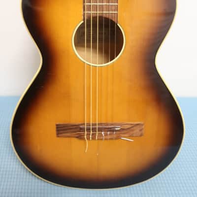 Vintage 1960s  Framus Parlor Model 5/10 "Serenade" Small Body Acoustic Guitar West Germany Clean Original Fuax Gator Case Hang Tags & Original Pick WOW image 2
