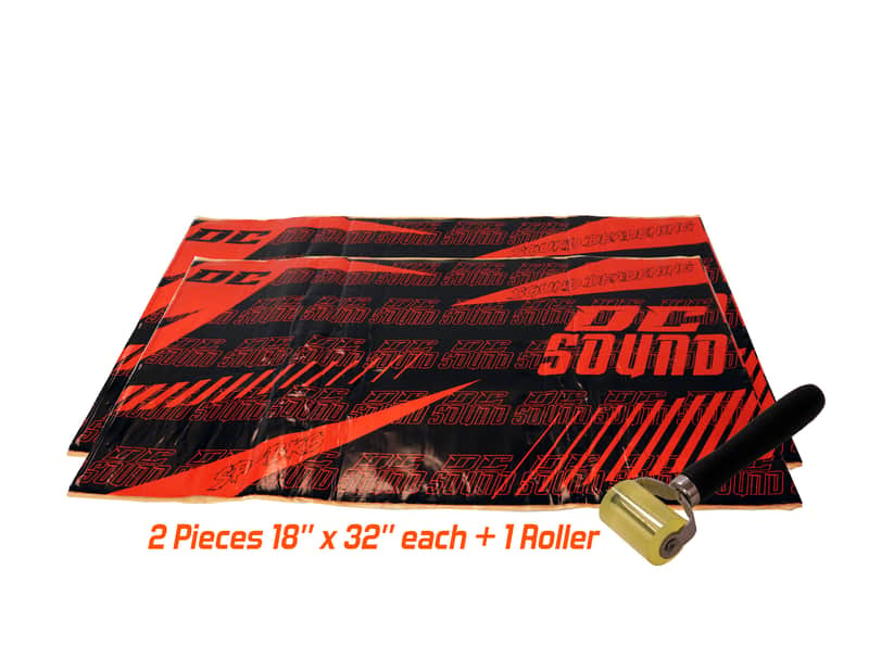 DC Sound SP-BK2 2 Sheets 18" x 32" Sound Deadening Noise Insulation Vibration Dampening Material Bulk Kit +Roller image 1