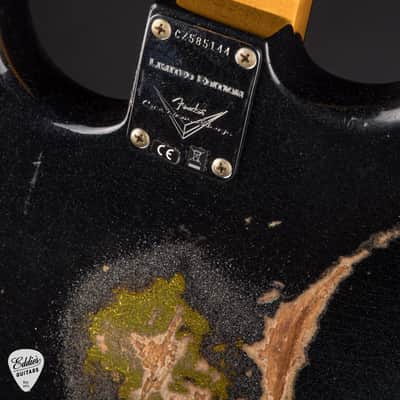 Fender Custom Shop Limited Edition Hotshot Stratocaster Heavy Relic - Black Sparkle over Aged Chartreuse Sparkle/Fender Custom Shop Event Instrument image 11