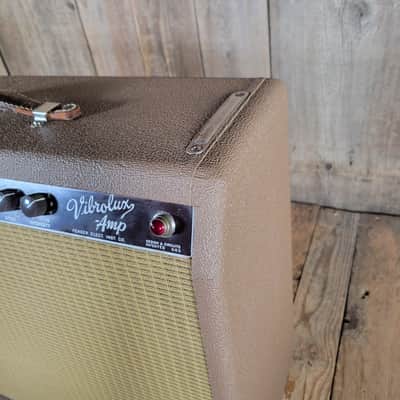Fender Vibrolux Amp Wheat Grille 1962 - Brown Tolex image 6