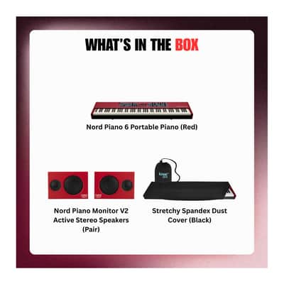 Nord Piano 6 Portable Piano with 88-Key and Hammer Action Keybed (Red) Bundle image 10