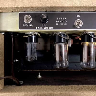 1963 Fender Tremolux Amp Head (Blonde 6G9-B) w/ 2X10 Cabinet Owned by Ian D'Sa of Billy Talent image 6