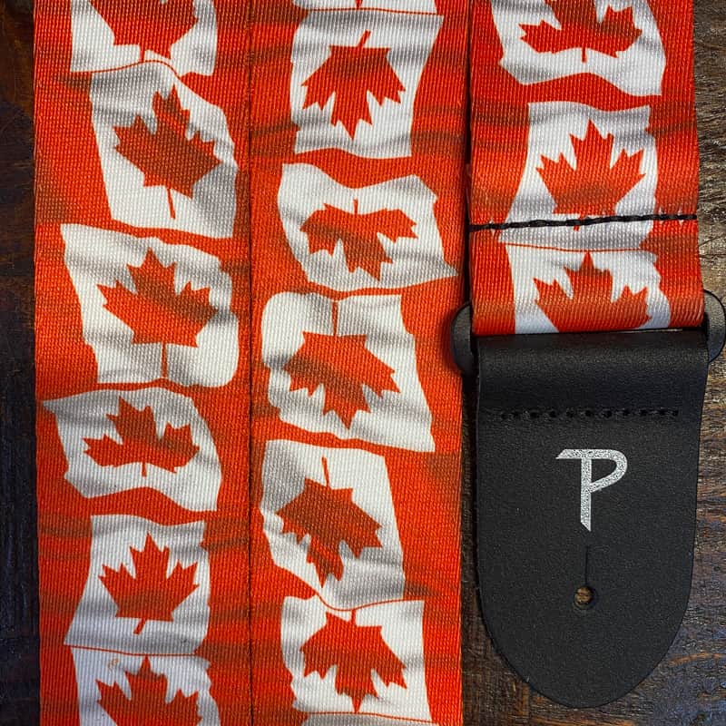 Perri’s Leathers 2" Canadian Flag on Polyester Guitar Strap - LPCP-2014 image 1