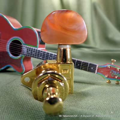 Takamine Pro Series Tuner / Set of 6 / Gold w/Amber Button / OEM Part - TPK0541 image 8