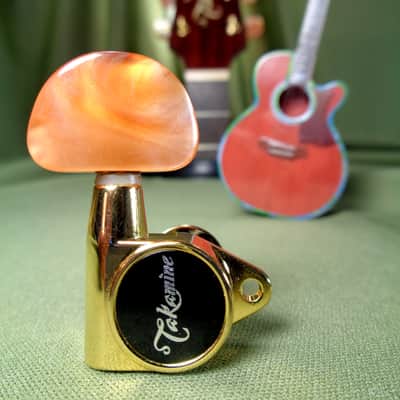 Takamine Pro Series Tuner / Set of 6 / Gold w/Amber Button / OEM Part - TPK0541 image 2