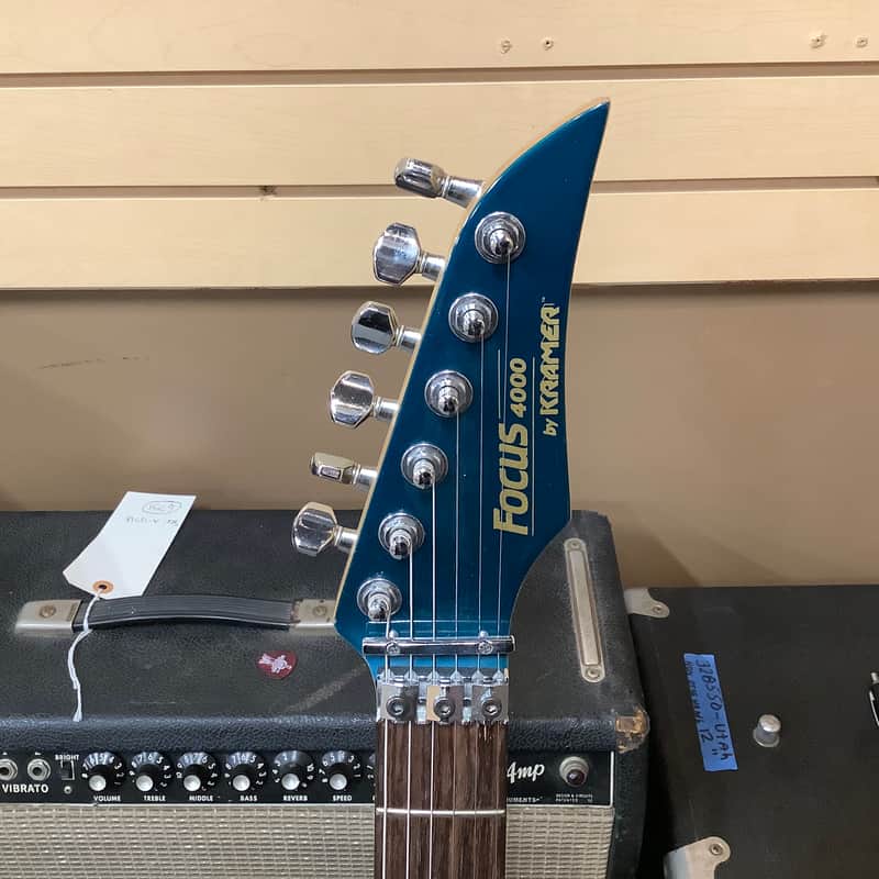 1980's Kramer Focus 4000, Lake Placid Blue, Flying V Style | Reverb