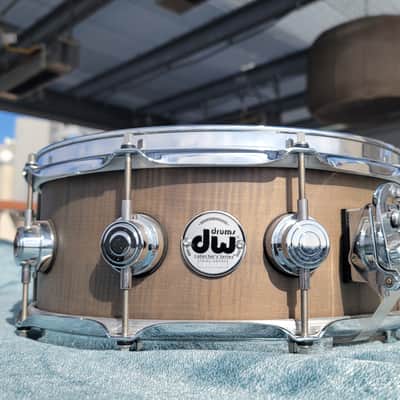 DW Collector's Series Eucalyptus /Maple Exotic HVLT Snare, Natural Satin, 5x14 image 10