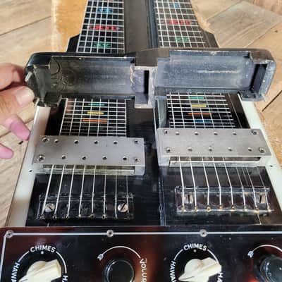 National Grand Console Doubleneck 8 String Lap Steel 1940 w/Tweed Case - Black image 13