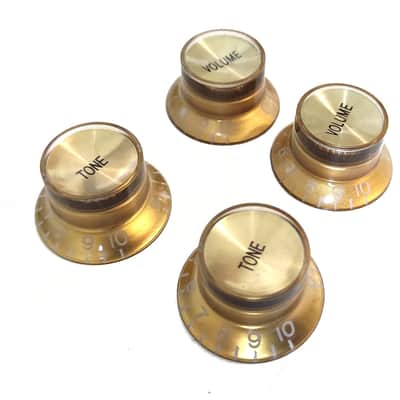 4 Gibson SG style Gold, Gold reflector 2 Tone +2 Volume Knobs with Gold Reflecto image 1