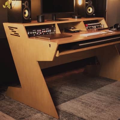 Baltic Birch Studio Desk | 9U Rack and 88-Key Keyboard Tray | Music Production Furniture image 14
