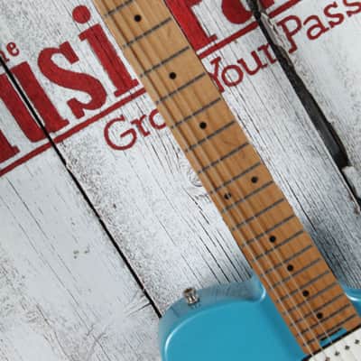 Eart Guitars TL-380 Electric Guitar Roasted Maple Neck Gloss Metal Blue Finish image 9