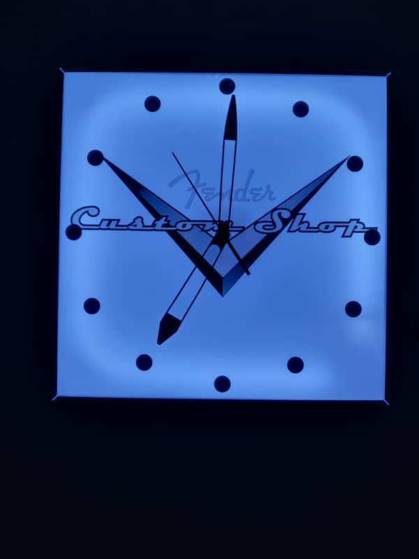 Fender Guitars Custom Shop Dealer Style Pam Light Up Clock Killer Cool Mancave, Bar, Garage Item image 1