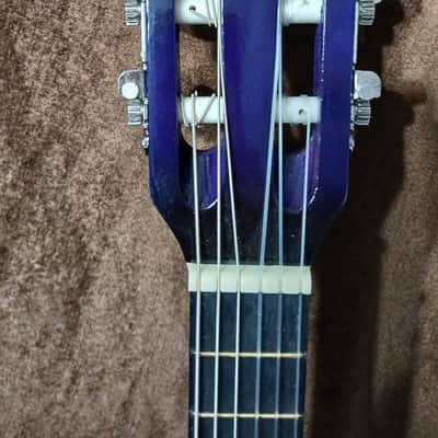 FLORAL HAND-PAINTED DARK PURPLE CLASSICAL GUITAR 30" image 9