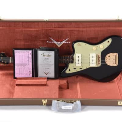 Fender Custom Shop 1962 Jazzmaster "Chicago Special" Journeyman Relic Aged Black w/Painted Headcap & Gold Hardware image 4