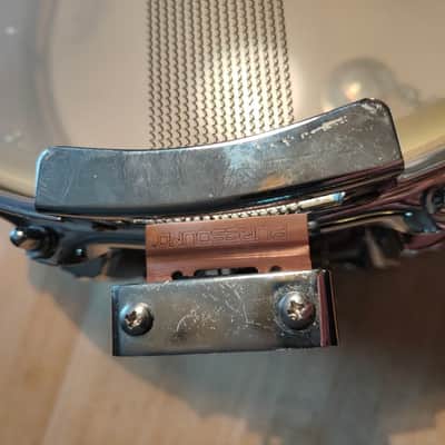 Pearl Super Gripper System Brass Shell 14″ x 6.5″ Snare Drum 1980's Brass image 8