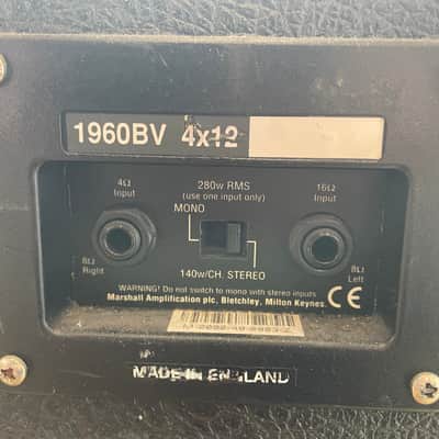 Marshall 1960B Lead 300-Watt 4x12" Straight Guitar Speaker Cabinet 1998 - Present - Black image 3