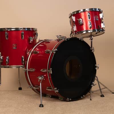1980s Premier Soundwave Polychromatic Red Drum Set image 1