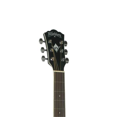 Washburn EA12 Mini Jumbo Acoustic-Electric Guitar - Black image 3
