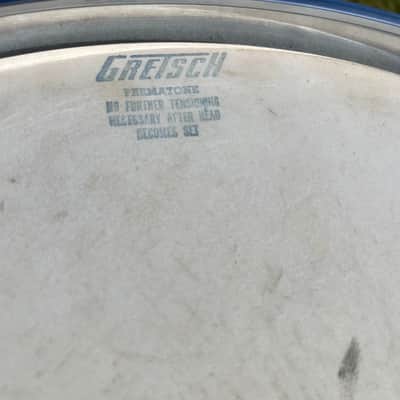 1970s Gretsch 4103 Renown 5.5x14 Snare Drum Stop Sign Badge White Marine Pearl image 9
