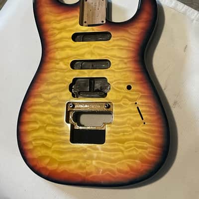 2010 MIJ Charvel San Dimas Wild Card #5 Lava Molten Crust Guitar Body Floyd Ready image 5