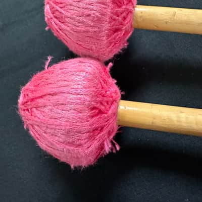 VINTAGE Vic Firth M46 Mike Mainieri Vibe Mallets, Rattan, Pink, 1 Pair-GOOD image 5