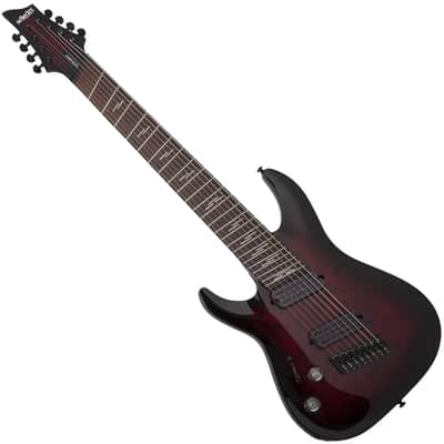 Schecter Omen Elite-8 MS LH - Black Cherry Burst (2469) image 3