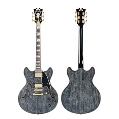 D'Angelico Excel DC Semi-Hollow Electric Guitar Black Dog w/ Gig Bag image 6