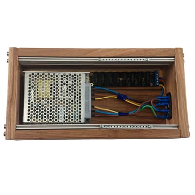 3U / 56hp Eurorack case LUNA • Rails + Threaded strips / Walnut / Powered image 4