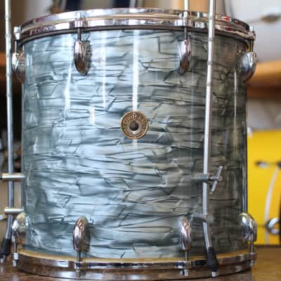 1950's Gretsch Progressive Jazz in Midnight Blue Pearl 14x20 14x14 8x12 image 8