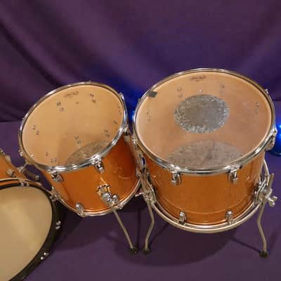 Ludwig USA 4pc Drum Kit Set 6 Ply Maple 12/14/16/22" Gold Sparkle image 4