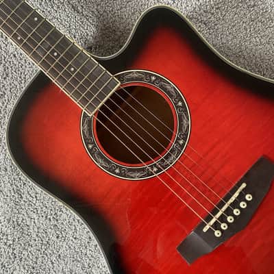 Sunburst 41 Inch Acoustic Electric Guitar, Tiger Maple Top, Rosewood Fingerboard image 7