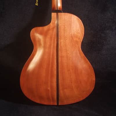 Handmade ArchBack Travel Guitar Solid Spalted Maple, Mahogany, Cutaway, Angel Inlay, Soft-bag Bruce Wei LTG-002 image 6