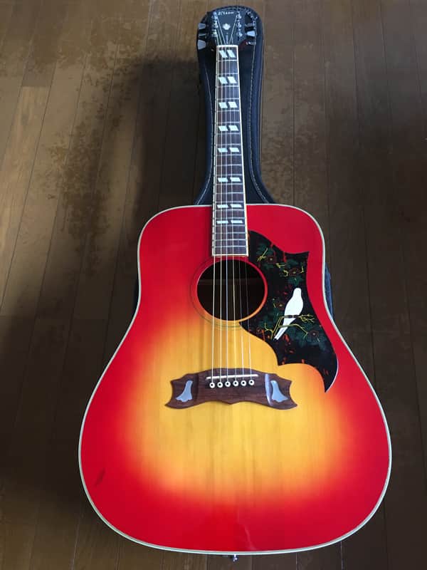 Takamine Elite HM-30 Dove Cherry burst 70s vintage Japan market