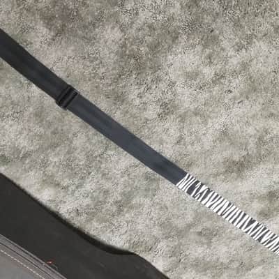 LM Zebra pattern guitar strap White on Black NEW - Poly Web image 2