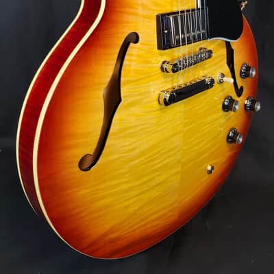 Epiphone ES-335 Figured Top, Raspberry Tea Burst, Inspired by Gibson image 4