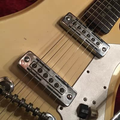 c.1966 Teisco SM-2L MIJ Vintage Guitar "Tulip"  Aged White image 9