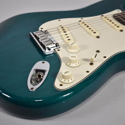 1998 Fender American Deluxe Stratocaster Transparent Teal w/HSC image 7