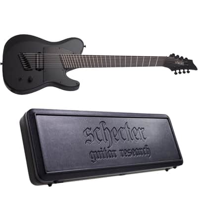 Schecter PT-8 MS Black Ops 8-String Electric Guitar Satin Black Open Pore + Case BRAND NEW image 1