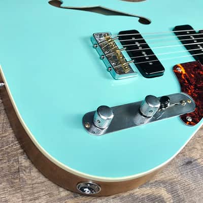 MyDream Partcaster Custom Built - Green Natural Thinline Lollar image 7