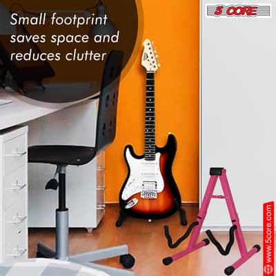 5 Core Guitar Stand A Frame w Soft Foam Arm Non Slip Rubber for Acoustic Electric Bass image 9