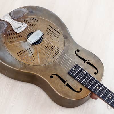 1931 National Sears, Roebuck & Co. Duolian Vintage Single Cone Resonator Frosted Duco w/ Case image 9