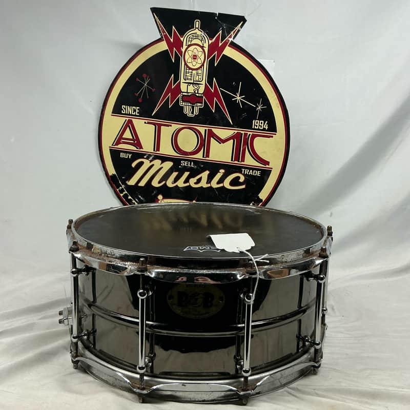 Pork Pie Big Black BOB (Black Over Brass) 14x6.5 Snare Drum image 1