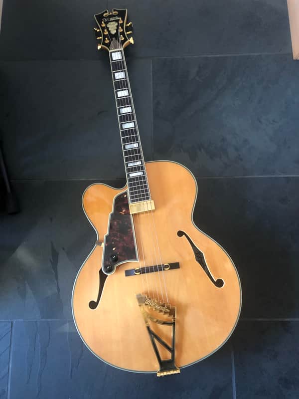 D'Angelico Left Handed Premier EXL-1 Hollow Body Electric Guitar- Nature - Nature / Blonde image 1