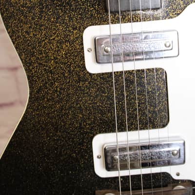 Vintage 1960 Harmony Alden H46 Stratotone Mars- Gold Sparkle - 2 Dearmond - RARE 👀 image 3